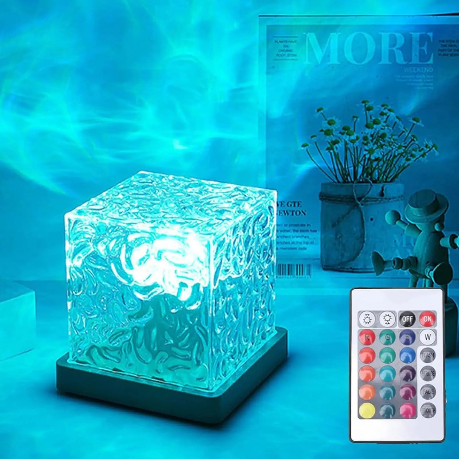 Ocean Wave Projector Light - 16 Color Aurora Glow Lamp for Home, Office, Bar, and Restaurant Ambiance