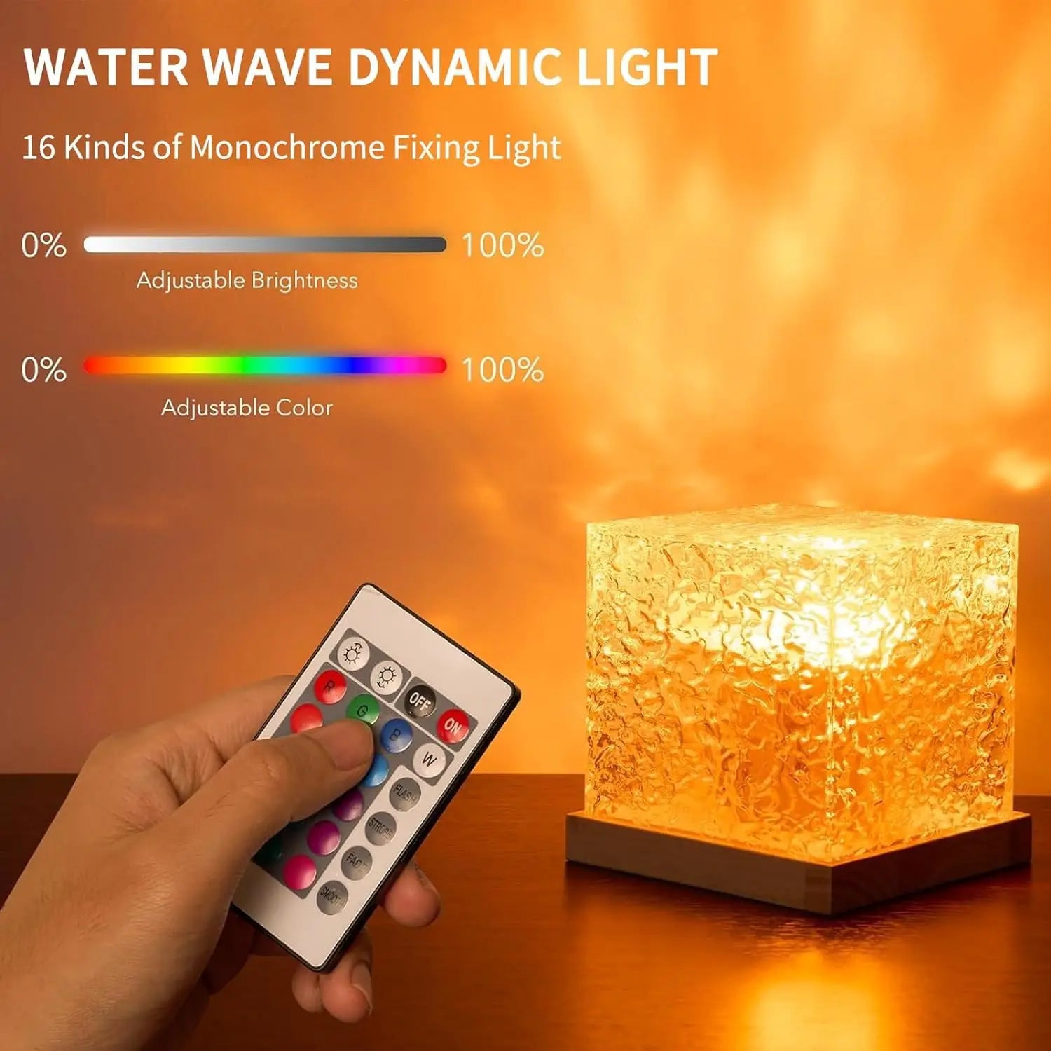 Ocean Wave Projector Light - 16 Color Aurora Glow Lamp for Home, Office, Bar, and Restaurant Ambiance